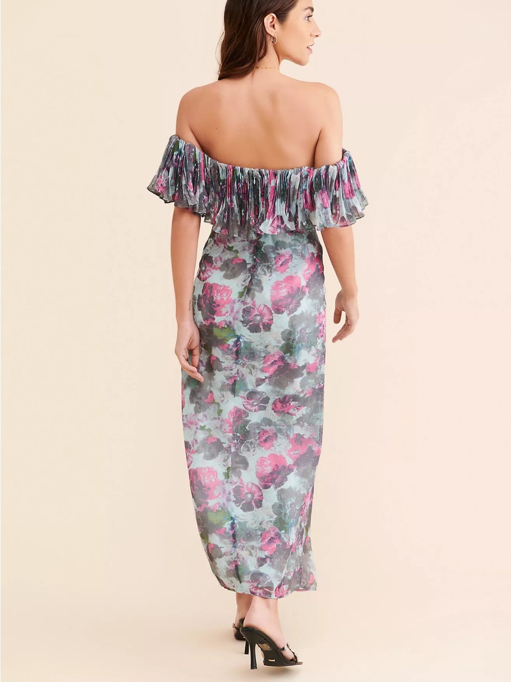 Hutch Off-The-Shoulder Ruffled Column Dress - Picture 2 of 9